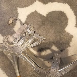 Beautiful sexy silver studded heels